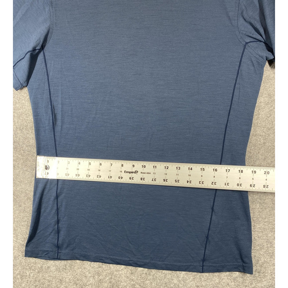 Kuhl Shirt Mens Medium Blue Short Sleeve Merino Wool Blend Performance Outdoor - Picture 3 of 12